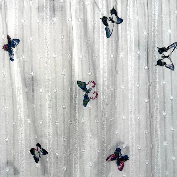 NWT Jane and Delancey White Butterfly Button Back Short Sleeve Shirt Size S - Picture 3 of 13